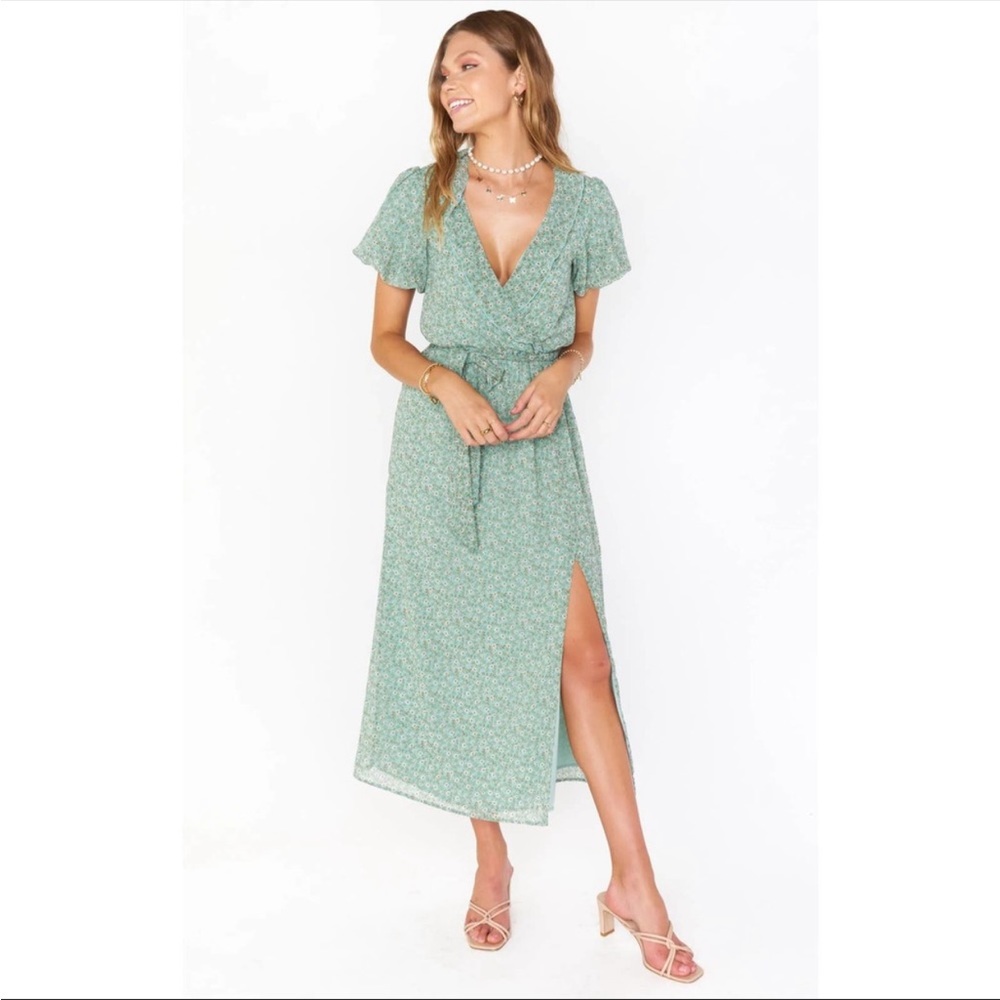 Show Me Your Mumu Verity Floral Dress in Ditsy Blues M